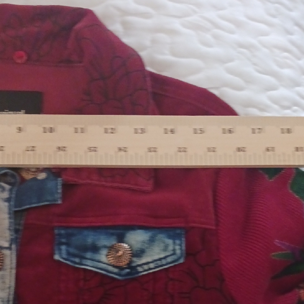 Desigual Women's Red Denim Jacket - Picture 7 of 10